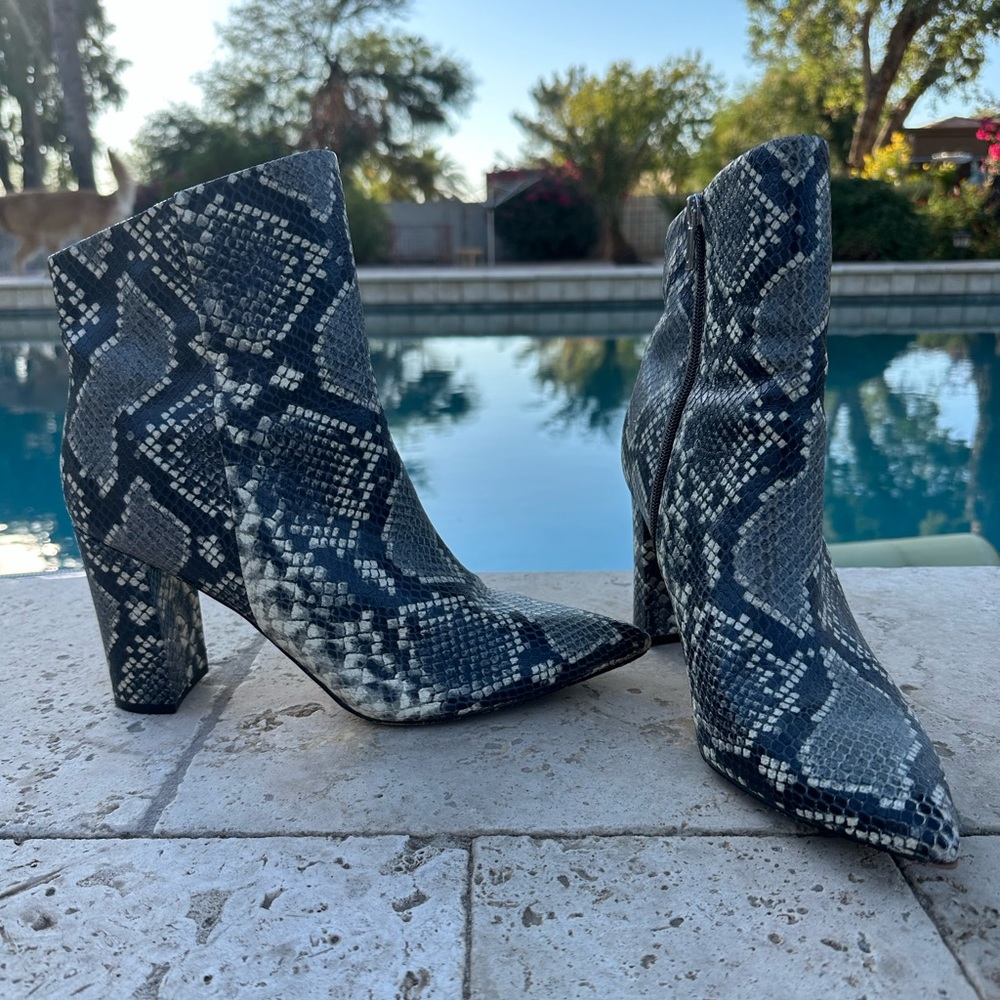 Marc Fisher Snake Skin Booties